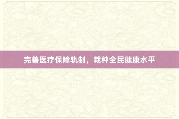 完善医疗保障轨制，栽种全民健康水平